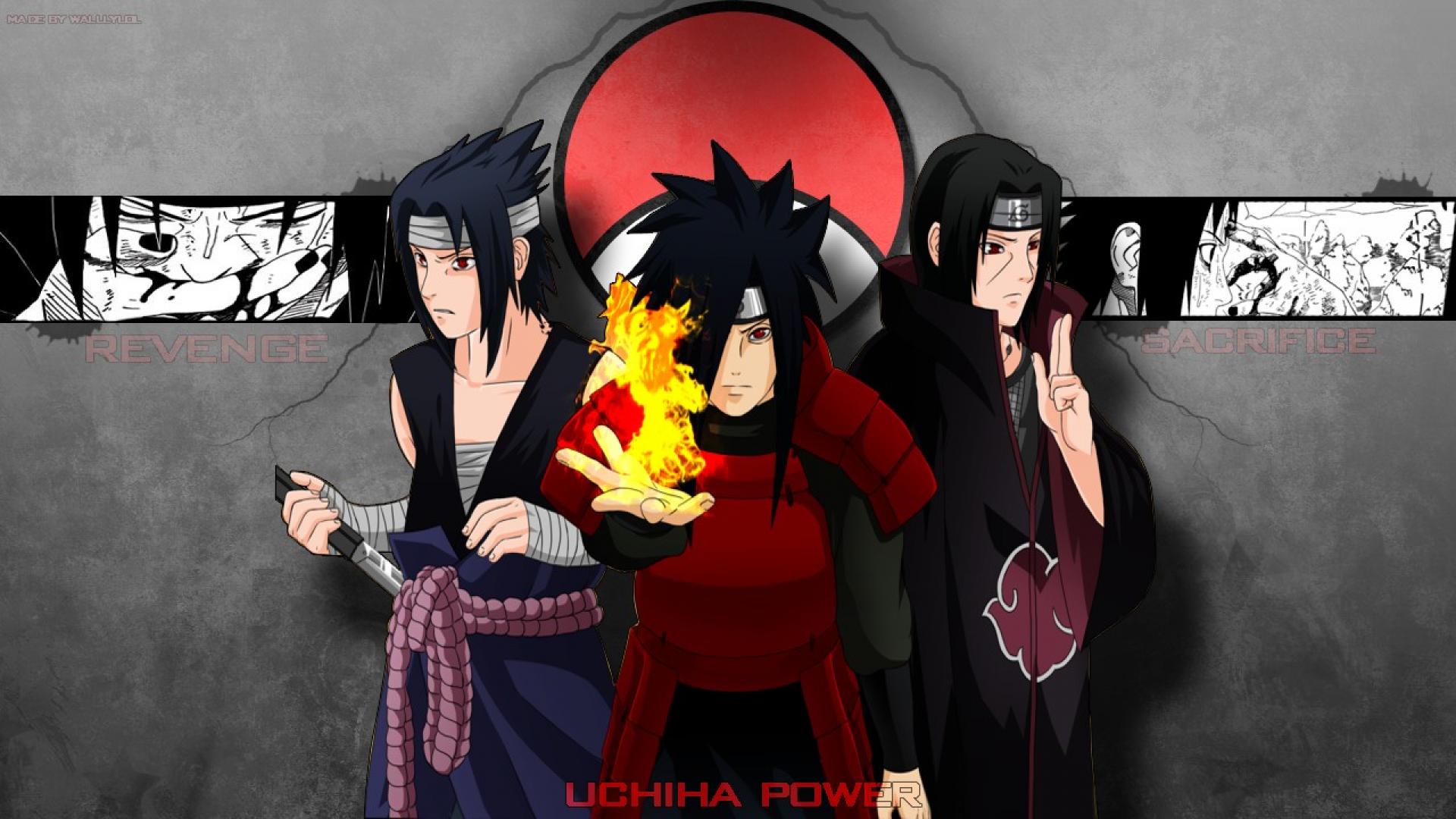 Madara, Sasuke, and Itachi Uchiha